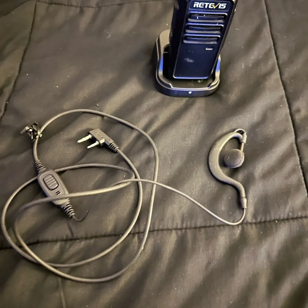 Black Two-Way Radio with Earpiece